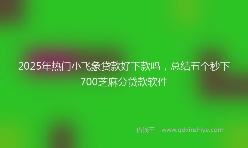 2025年热门小飞象贷款好下款吗，总结五个秒下700芝麻分贷款软件