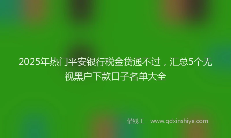 2025年热门平安银行税金贷通不过，汇总5个无视黑户下款口子名单大全