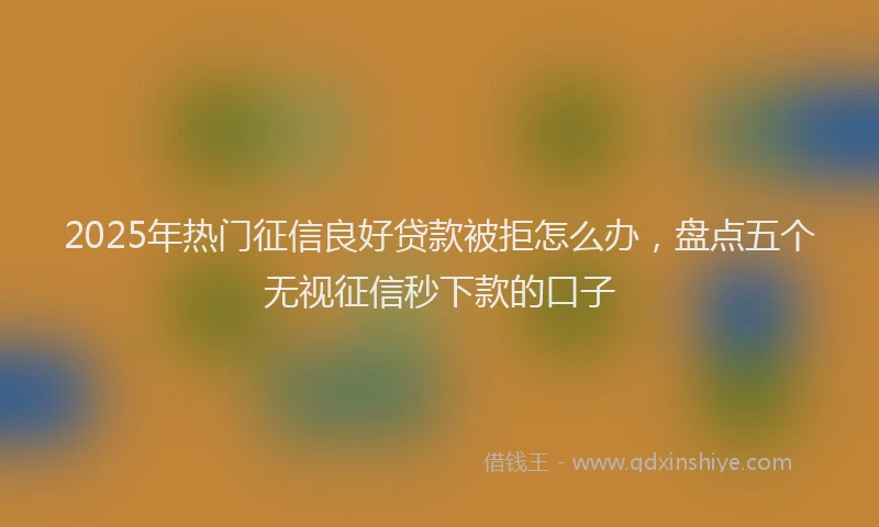 2025年热门征信良好贷款被拒怎么办，盘点五个无视征信秒下款的口子