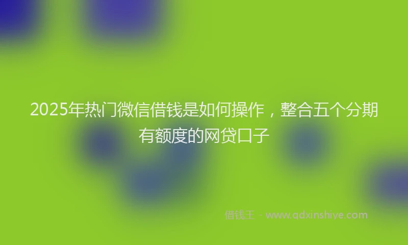 2025年热门微信借钱是如何操作，整合五个分期有额度的网贷口子