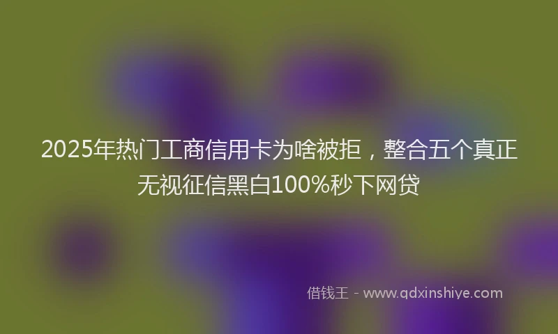 2025年热门工商信用卡为啥被拒，整合五个真正无视征信黑白100%秒下网贷