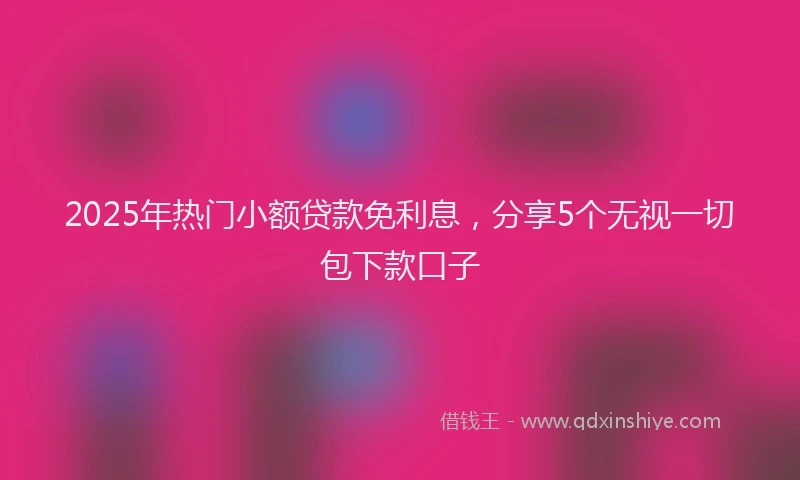 2025年热门小额贷款免利息，分享5个无视一切包下款口子