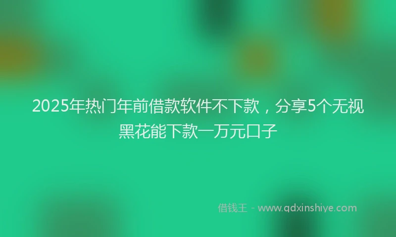 2025年热门年前借款软件不下款，分享5个无视黑花能下款一万元口子