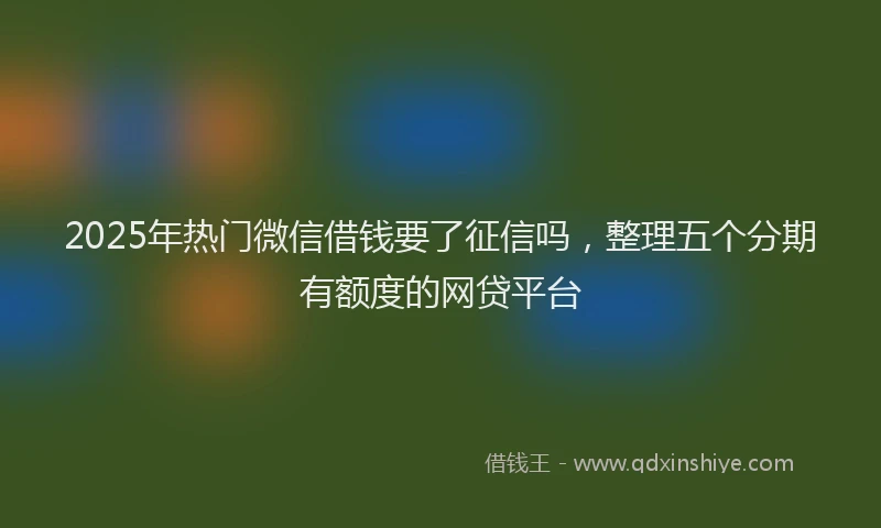 2025年热门微信借钱要了征信吗，整理五个分期有额度的网贷平台