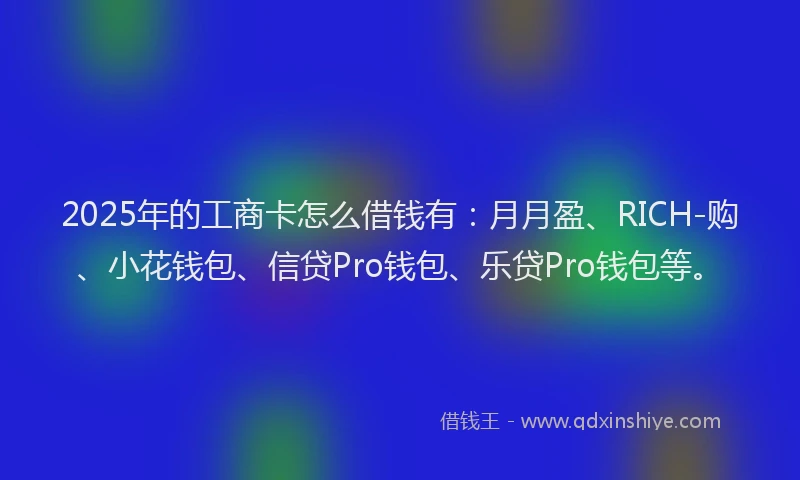 2025年的工商卡怎么借钱有：月月盈、RICH-购、小花钱包、信贷Pro钱包、乐贷Pro钱包等。