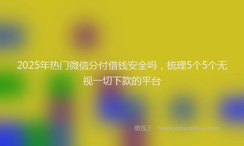 2025年热门微信分付借钱安全吗，梳理5个5个无视一切下款的平台