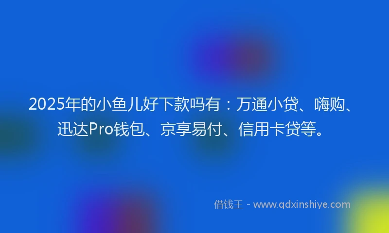2025年的小鱼儿好下款吗有：万通小贷、嗨购、迅达Pro钱包、京享易付、信用卡贷等。