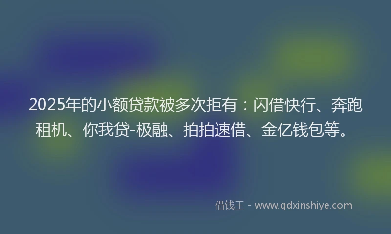 2025年的小额贷款被多次拒有：闪借快行、奔跑租机、你我贷-极融、拍拍速借、金亿钱包等。