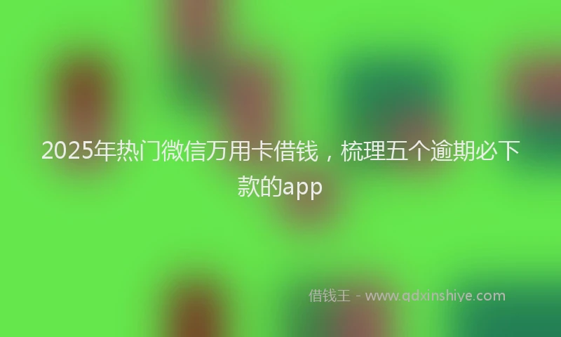 2025年热门微信万用卡借钱，梳理五个逾期必下款的app