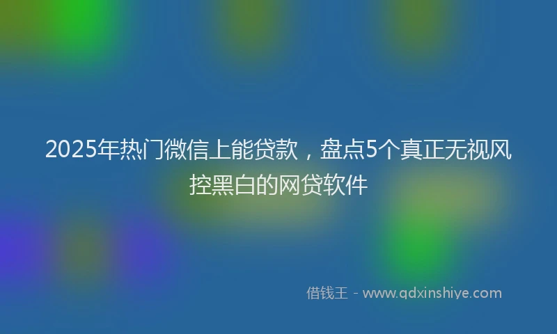 2025年热门微信上能贷款，盘点5个真正无视风控黑白的网贷软件