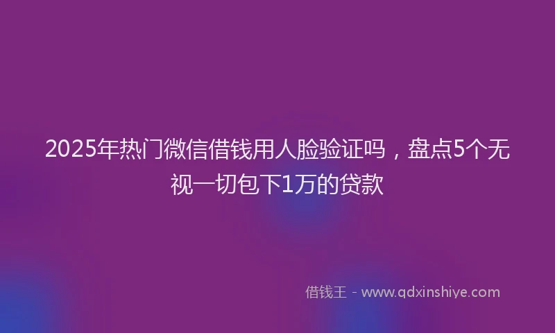 2025年热门微信借钱用人脸验证吗，盘点5个无视一切包下1万的贷款