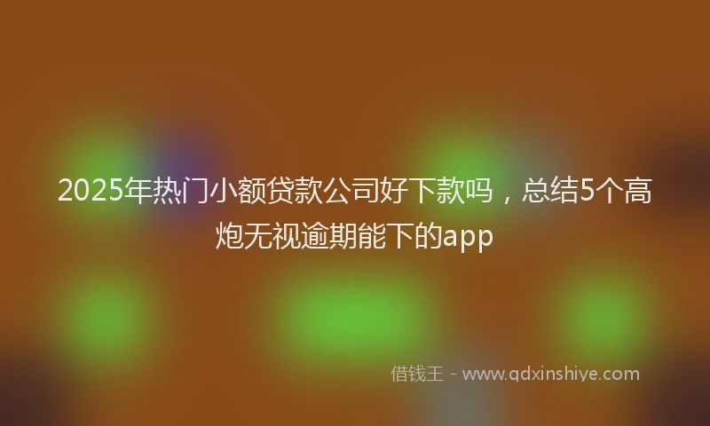 2025年热门小额贷款公司好下款吗，总结5个高炮无视逾期能下的app