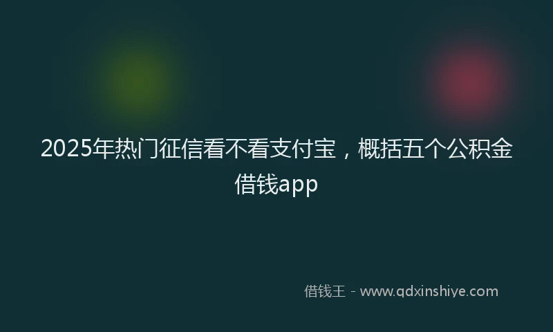 2025年热门征信看不看支付宝，概括五个公积金借钱app