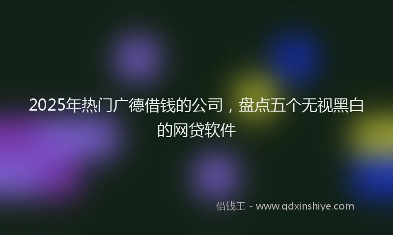 2025年热门广德借钱的公司，盘点五个无视黑白的网贷软件