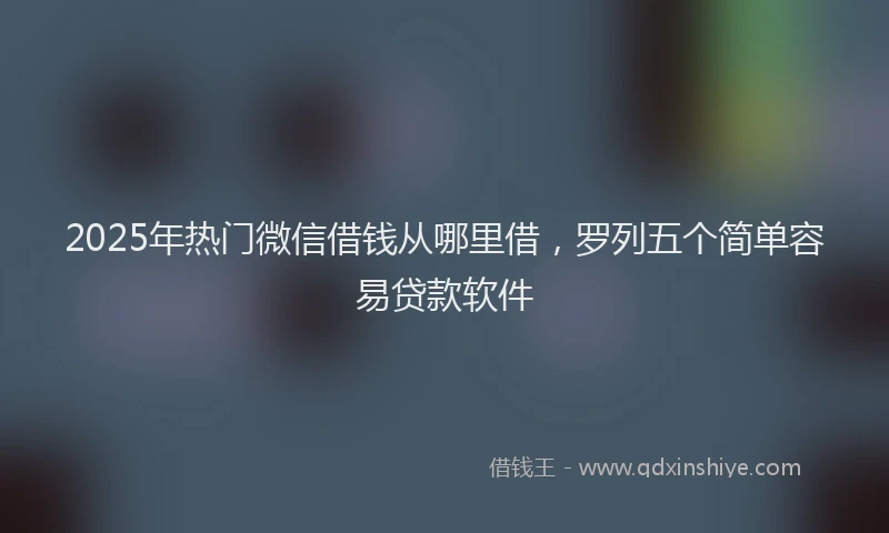 2025年热门微信借钱从哪里借，罗列五个简单容易贷款软件