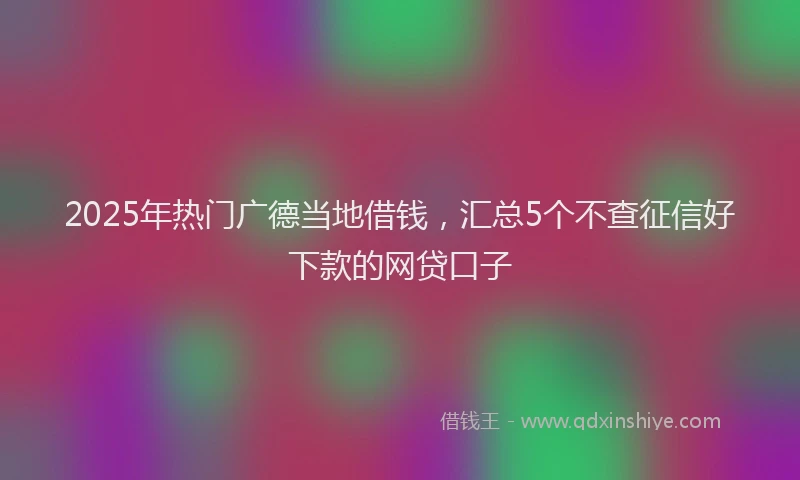 2025年热门广德当地借钱，汇总5个不查征信好下款的网贷口子