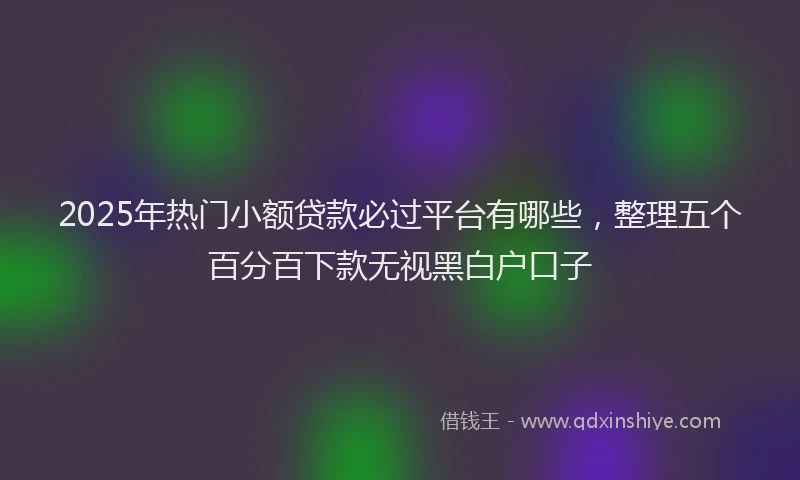 2025年热门小额贷款必过平台有哪些，整理五个百分百下款无视黑白户口子