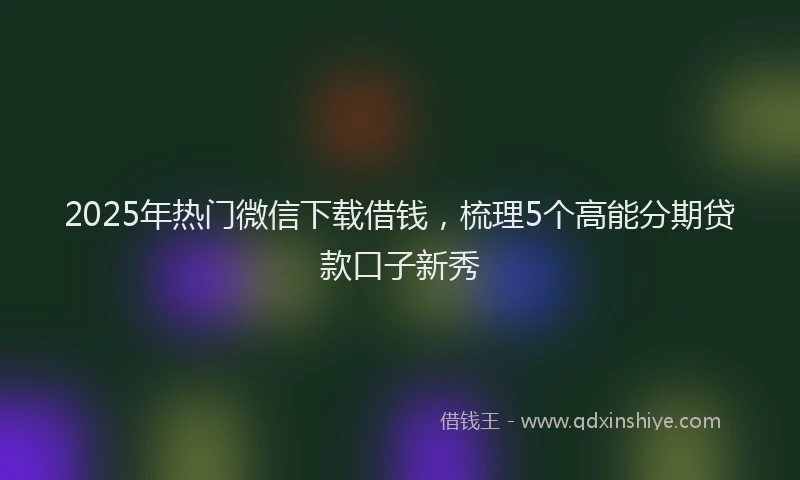 2025年热门微信下载借钱，梳理5个高能分期贷款口子新秀