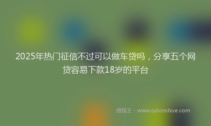 2025年热门征信不过可以做车贷吗，分享五个网贷容易下款18岁的平台