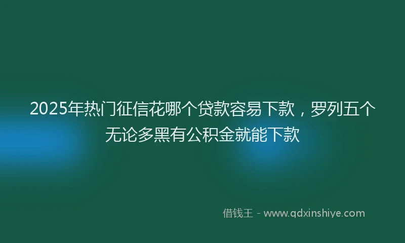 2025年热门征信花哪个贷款容易下款，罗列五个无论多黑有公积金就能下款