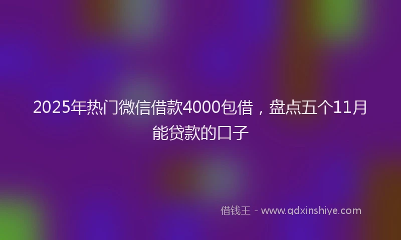 2025年热门微信借款4000包借，盘点五个11月能贷款的口子
