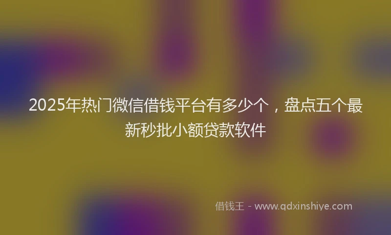 2025年热门微信借钱平台有多少个，盘点五个最新秒批小额贷款软件