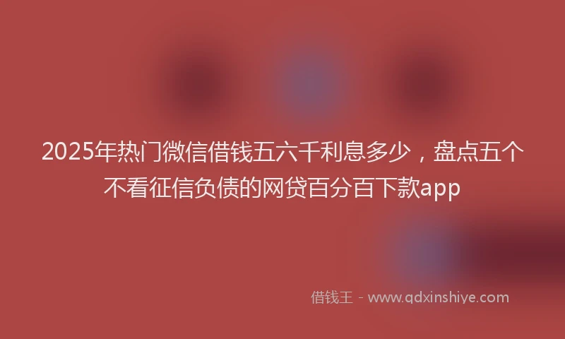 2025年热门微信借钱五六千利息多少，盘点五个不看征信负债的网贷百分百下款app