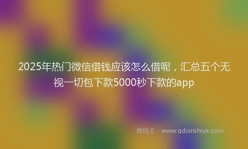 2025年热门微信借钱应该怎么借呢，汇总五个无视一切包下款5000秒下款的app