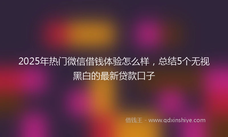 2025年热门微信借钱体验怎么样，总结5个无视黑白的最新贷款口子