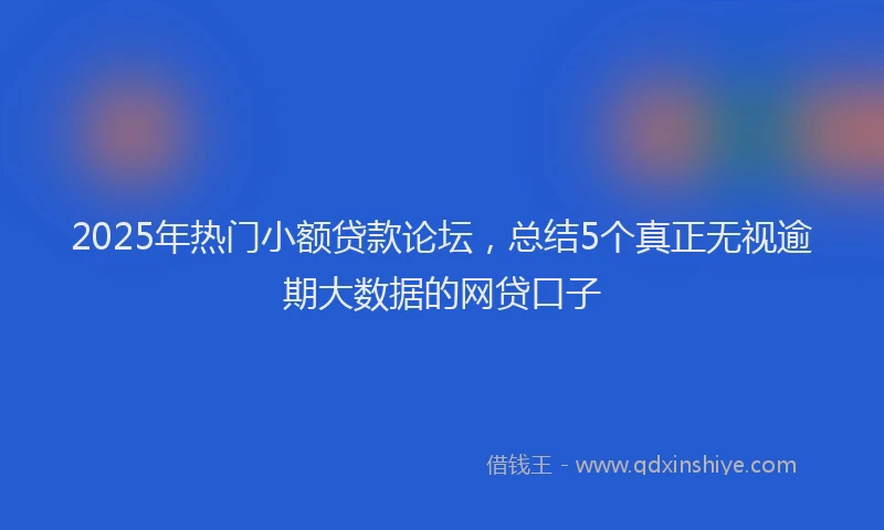 2025年热门小额贷款论坛，总结5个真正无视逾期大数据的网贷口子