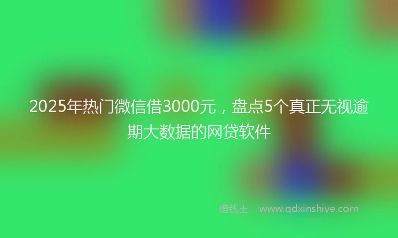 2025年热门微信借3000元，盘点5个真正无视逾期大数据的网贷软件