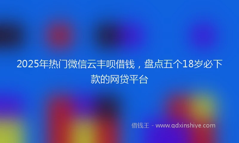 2025年热门微信云丰呗借钱，盘点五个18岁必下款的网贷平台