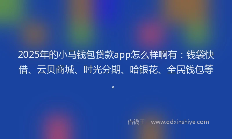 2025年的小马钱包贷款app怎么样啊有：钱袋快借、云贝商城、时光分期、哈银花、全民钱包等。