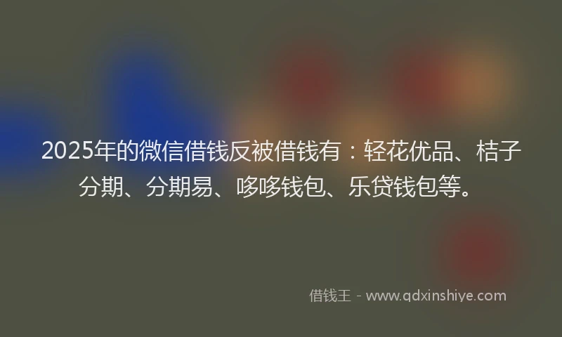 2025年的微信借钱反被借钱有：轻花优品、桔子分期、分期易、哆哆钱包、乐贷钱包等。