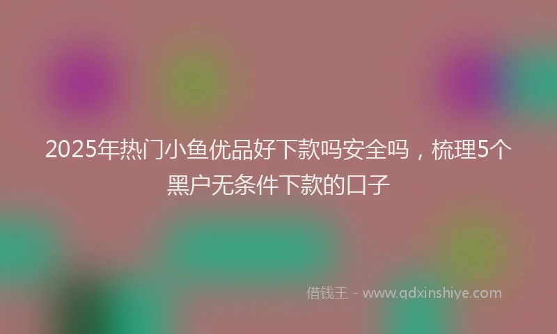 2025年热门小鱼优品好下款吗安全吗，梳理5个黑户无条件下款的口子