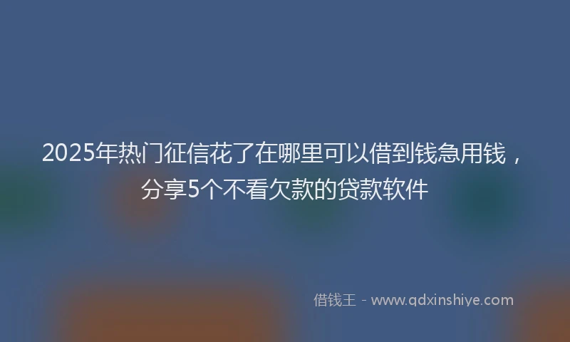 2025年热门征信花了在哪里可以借到钱急用钱，分享5个不看欠款的贷款软件