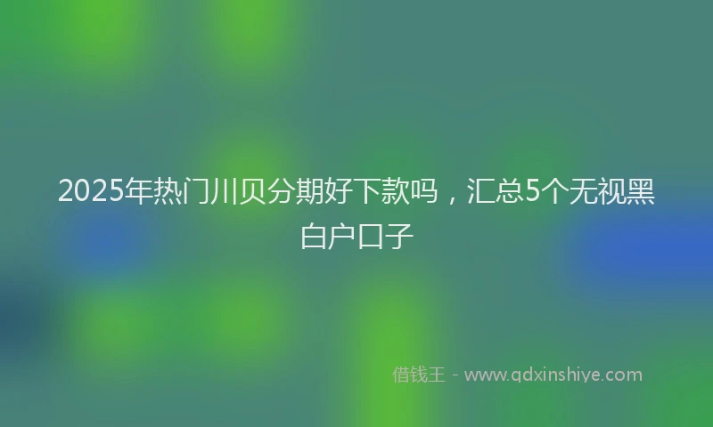 2025年热门川贝分期好下款吗，汇总5个无视黑白户口子