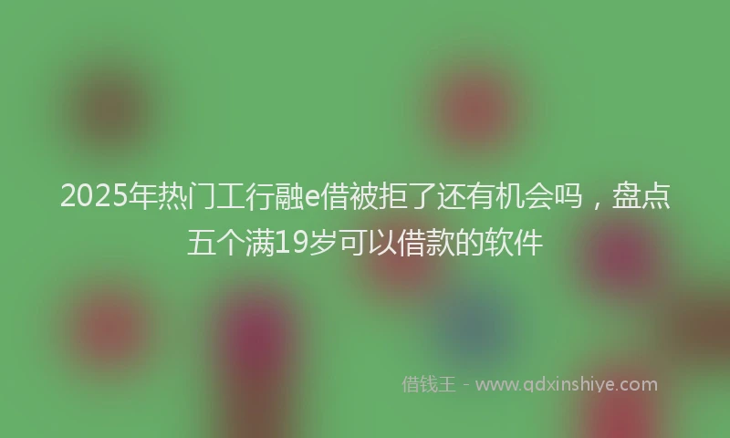 2025年热门工行融e借被拒了还有机会吗，盘点五个满19岁可以借款的软件