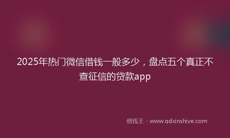 2025年热门微信借钱一般多少，盘点五个真正不查征信的贷款app