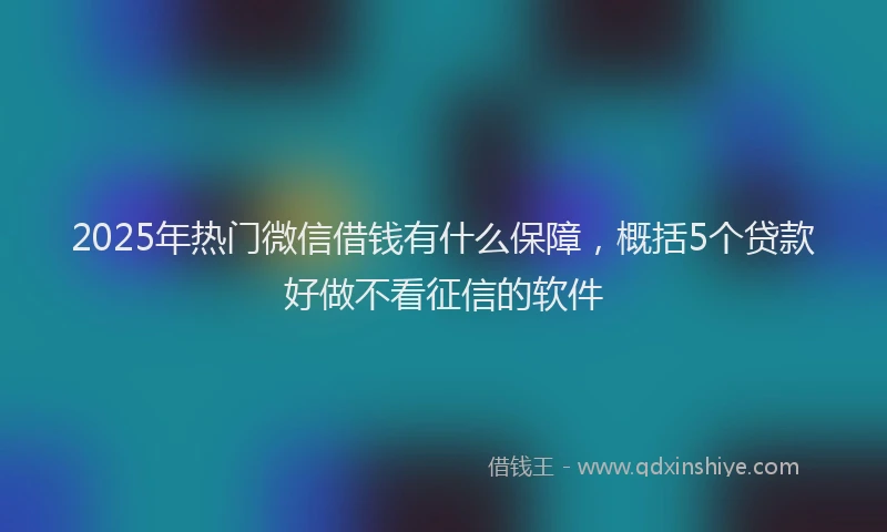 2025年热门微信借钱有什么保障,概括5个贷款好做不看征信的软件