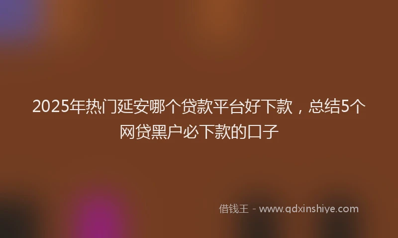 2025年热门延安哪个贷款平台好下款，总结5个网贷黑户必下款的口子