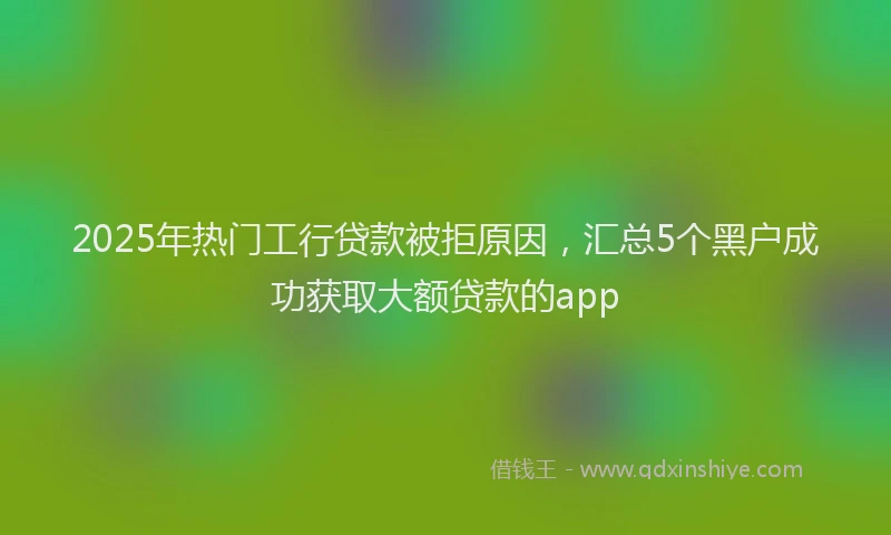 2025年热门工行贷款被拒原因，汇总5个黑户成功获取大额贷款的app