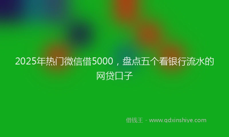 2025年热门微信借5000，盘点五个看银行流水的网贷口子