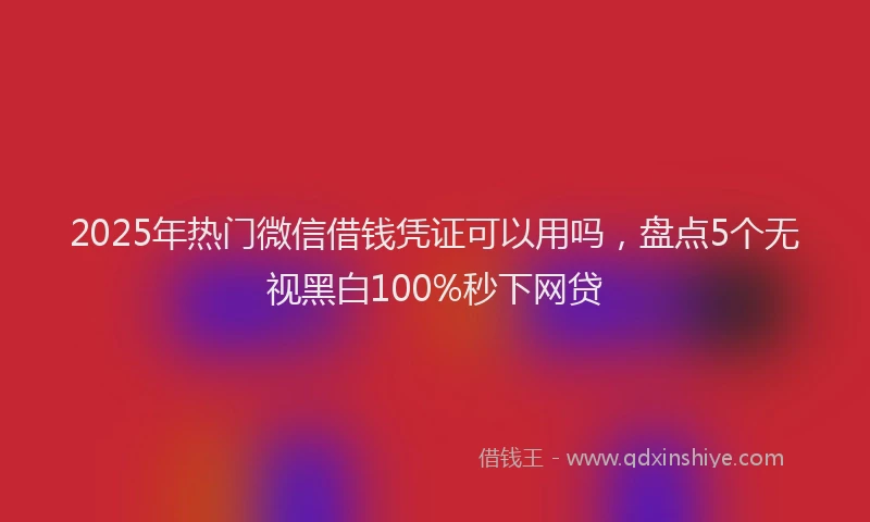2025年热门微信借钱凭证可以用吗，盘点5个无视黑白100%秒下网贷