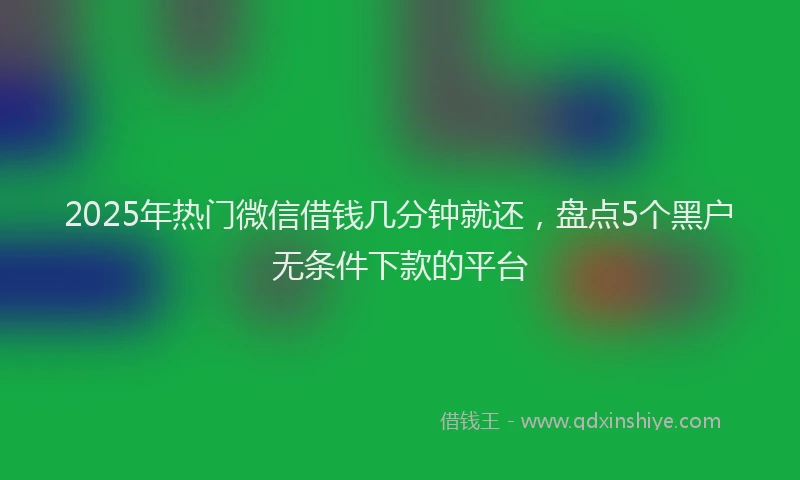 2025年热门微信借钱几分钟就还，盘点5个黑户无条件下款的平台