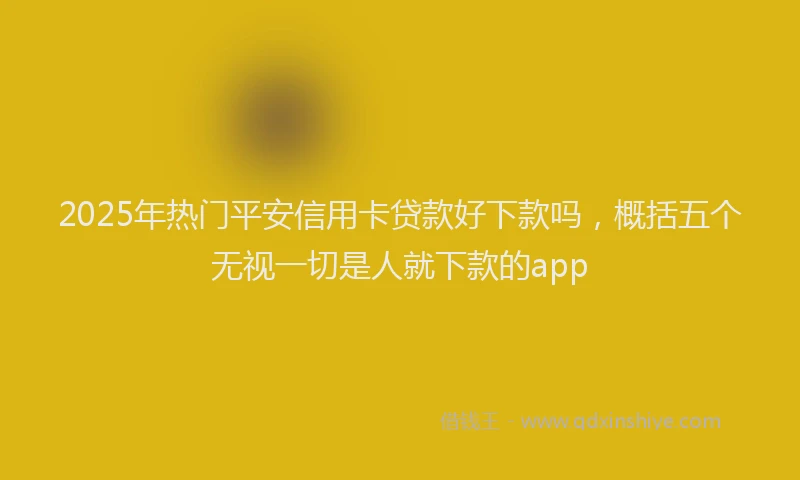 2025年热门平安信用卡贷款好下款吗，概括五个无视一切是人就下款的app