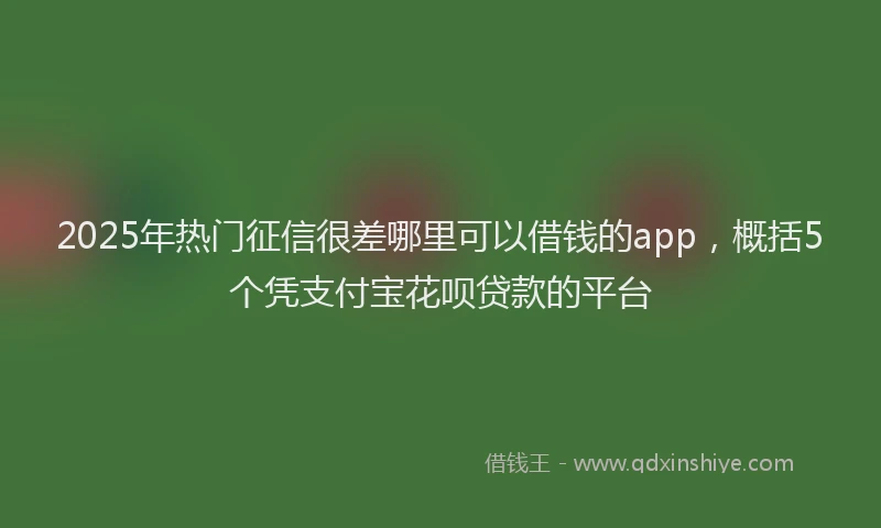 2025年热门征信很差哪里可以借钱的app，概括5个凭支付宝花呗贷款的平台