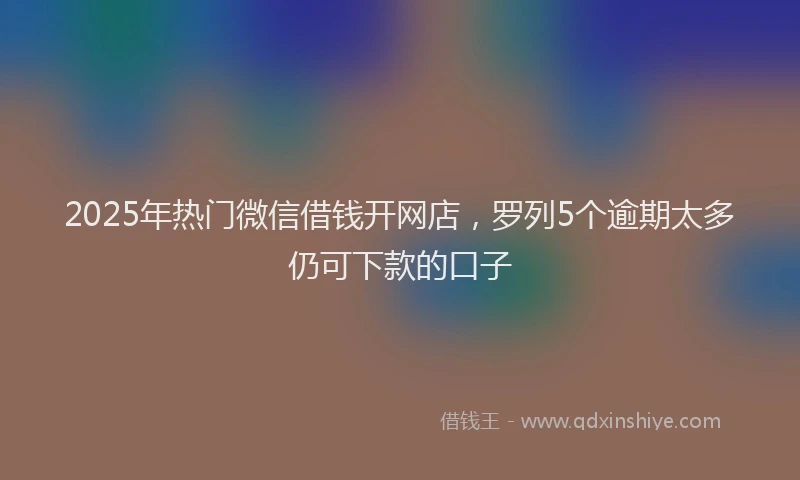 2025年热门微信借钱开网店，罗列5个逾期太多仍可下款的口子