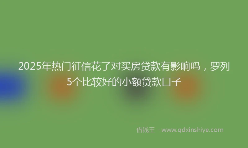 2025年热门征信花了对买房贷款有影响吗，罗列5个比较好的小额贷款口子