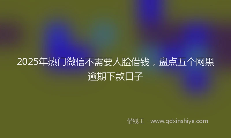 2025年热门微信不需要人脸借钱，盘点五个网黑逾期下款口子